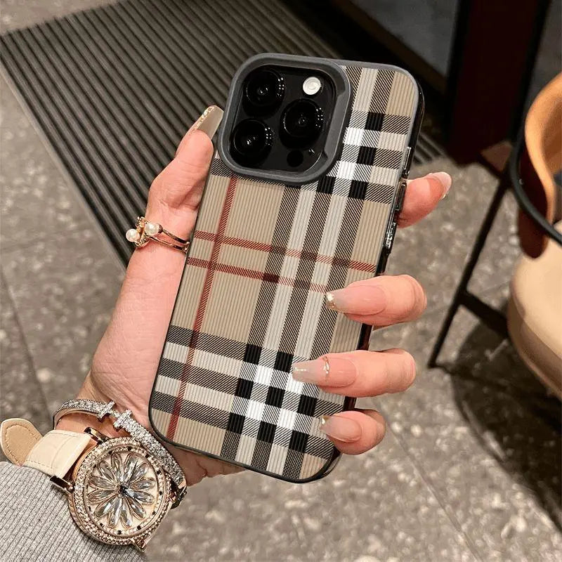 Creative Simple Plaid Applicable Iphone 17 16 plus 15 Promax 14 13 12 11 Drop-Resistant Protective Case.Hm163