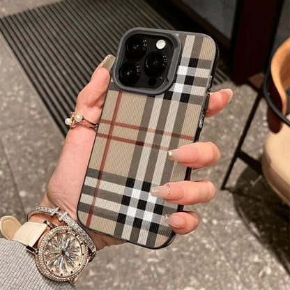 Creative Simple Plaid Applicable Iphone 17 16 plus 15 Promax 14 13 12 11 Drop-Resistant Protective Case.Hm163