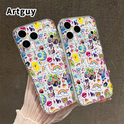 Whimsical Fantasy Menagerie TPU Pattern Phone Case for Iphone 17 15 16 14 Pro Max 13 12 11 Air XR XS E plus Non-Yellowing Clear Crystal Drop-Proof Protection Slim Silicone Cover