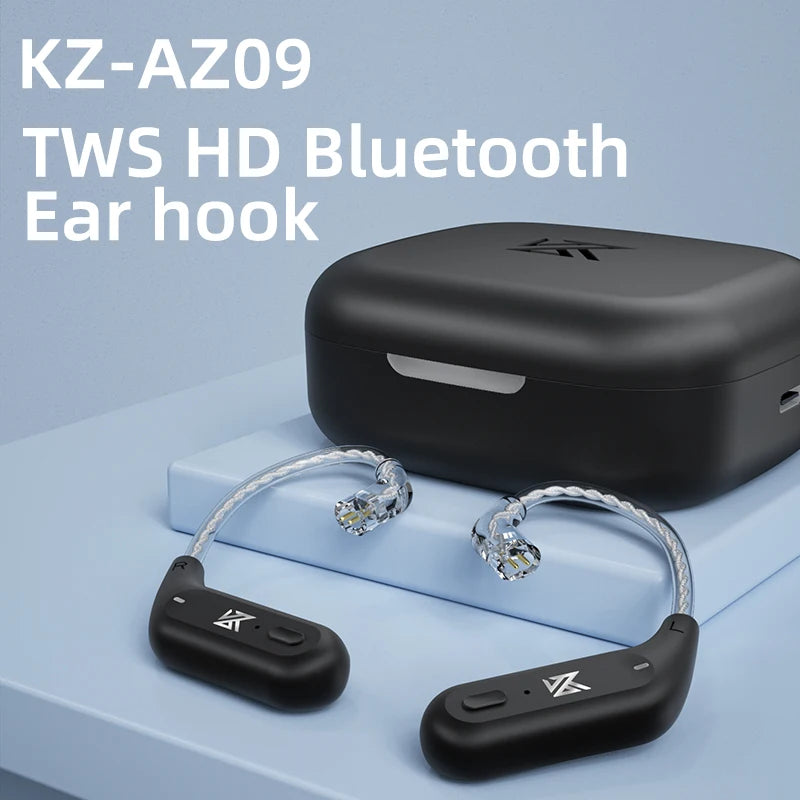 AZ09 HD Bluetooth Ear Hook Headset Cable HIFI Wireless Upgrade Cable with Charging Case