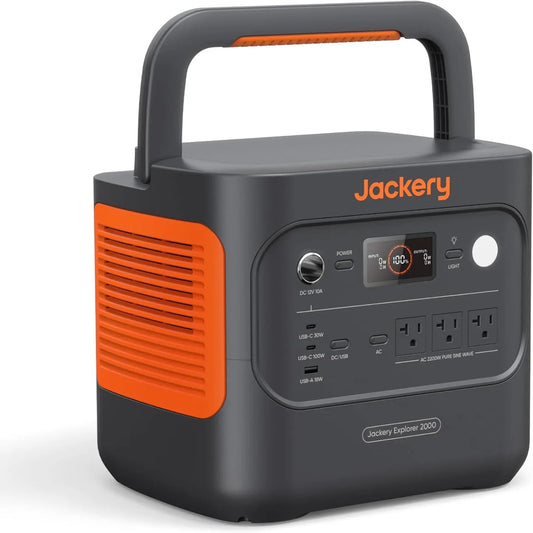 [Opening Ceremony] Jackery Explorer 2000 V2 Portable Power Station, 2042Wh Lifepo4 Home Backup Battery, 2200W Solar Generator, USB-C PD 100W Fast Charging for Emergencies, Power Outages, Camping(Solar Panel Optional)