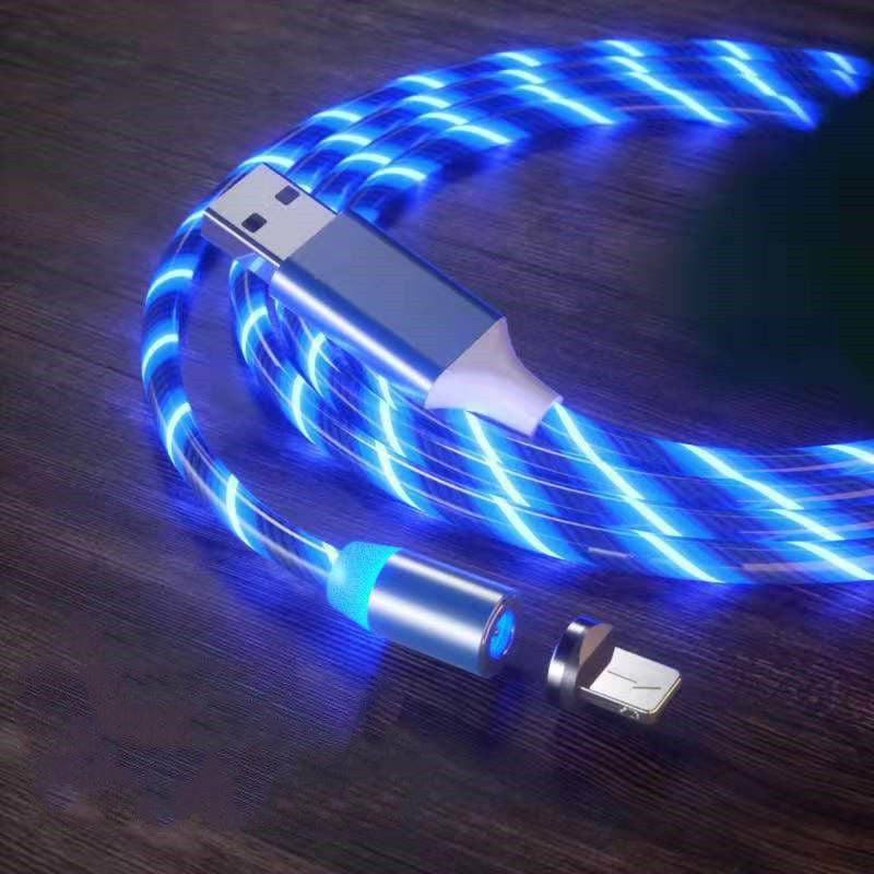 Magnetic Fast Charging Cable with LED Indicator for Lightning, Micro USB, and Type-C Devices