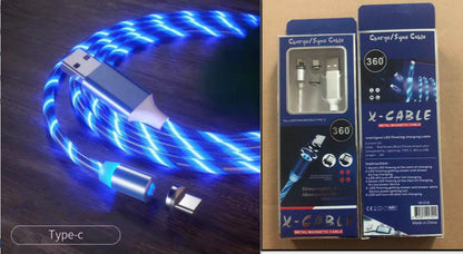 Magnetic Fast Charging Cable with LED Indicator for Lightning, Micro USB, and Type-C Devices