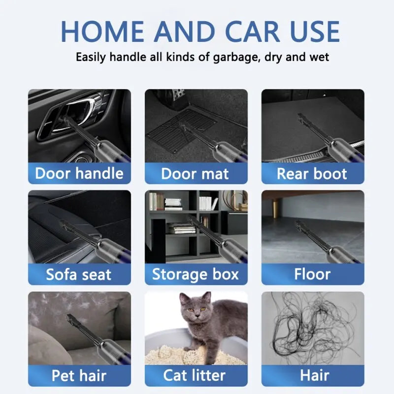 Mini High‑Power Wireless Car Vacuum