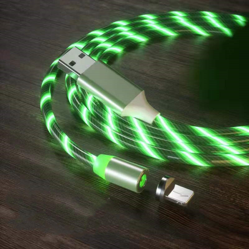 Magnetic Fast Charging Cable with LED Indicator for Lightning, Micro USB, and Type-C Devices