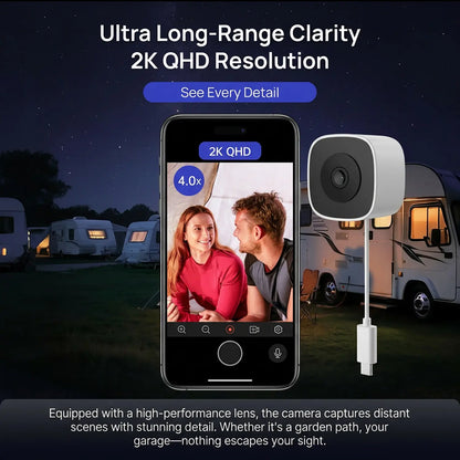 Nkccnur PRO Windows Webcam - Smart AI Camera, 2K Full HD Resolution, Supports 2.4/5Ghz Dual Band and Two-Way Audio Communication, Realizes AI Smart Alarm System through Mobile App, Equipped with All-Weather Recording Function, , Safety