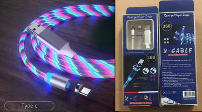 Magnetic Fast Charging Cable with LED Indicator for Lightning, Micro USB, and Type-C Devices