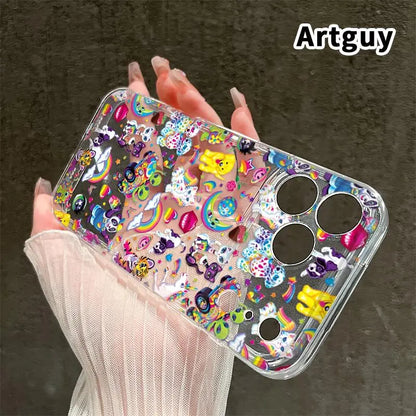 Whimsical Fantasy Menagerie TPU Pattern Phone Case for Iphone 17 15 16 14 Pro Max 13 12 11 Air XR XS E plus Non-Yellowing Clear Crystal Drop-Proof Protection Slim Silicone Cover