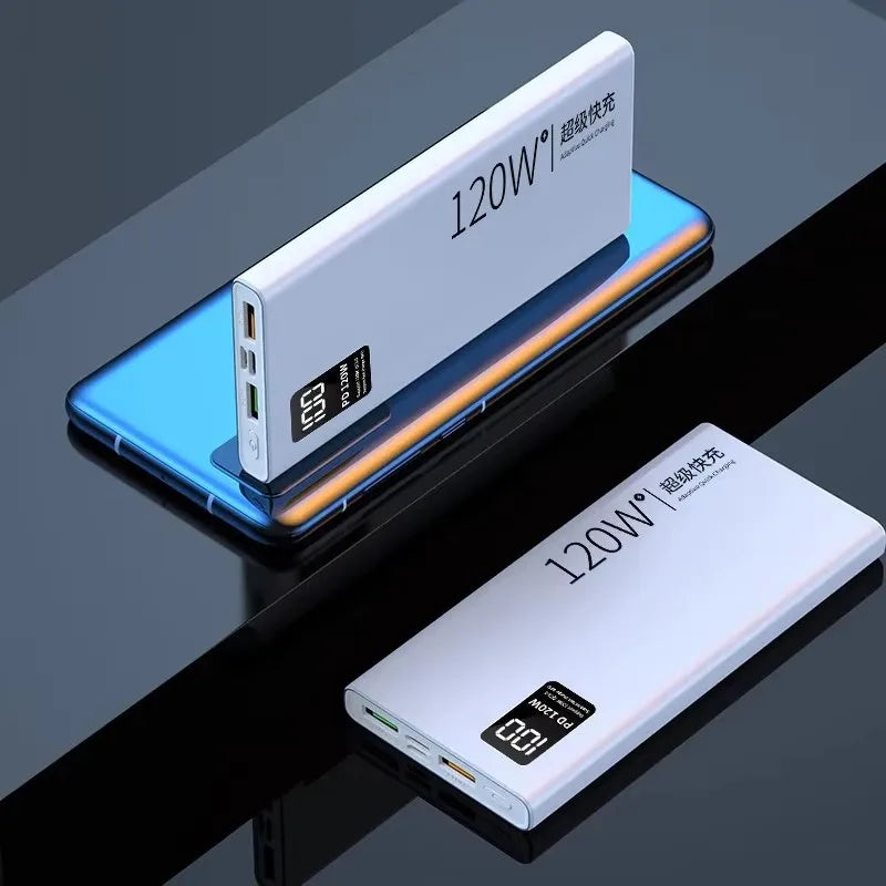 80000Mah Power Bank 120W Super Fast Charging 100% Sufficient Capacity Portable Battery Charger Digital Display for Iphone Xiaomi