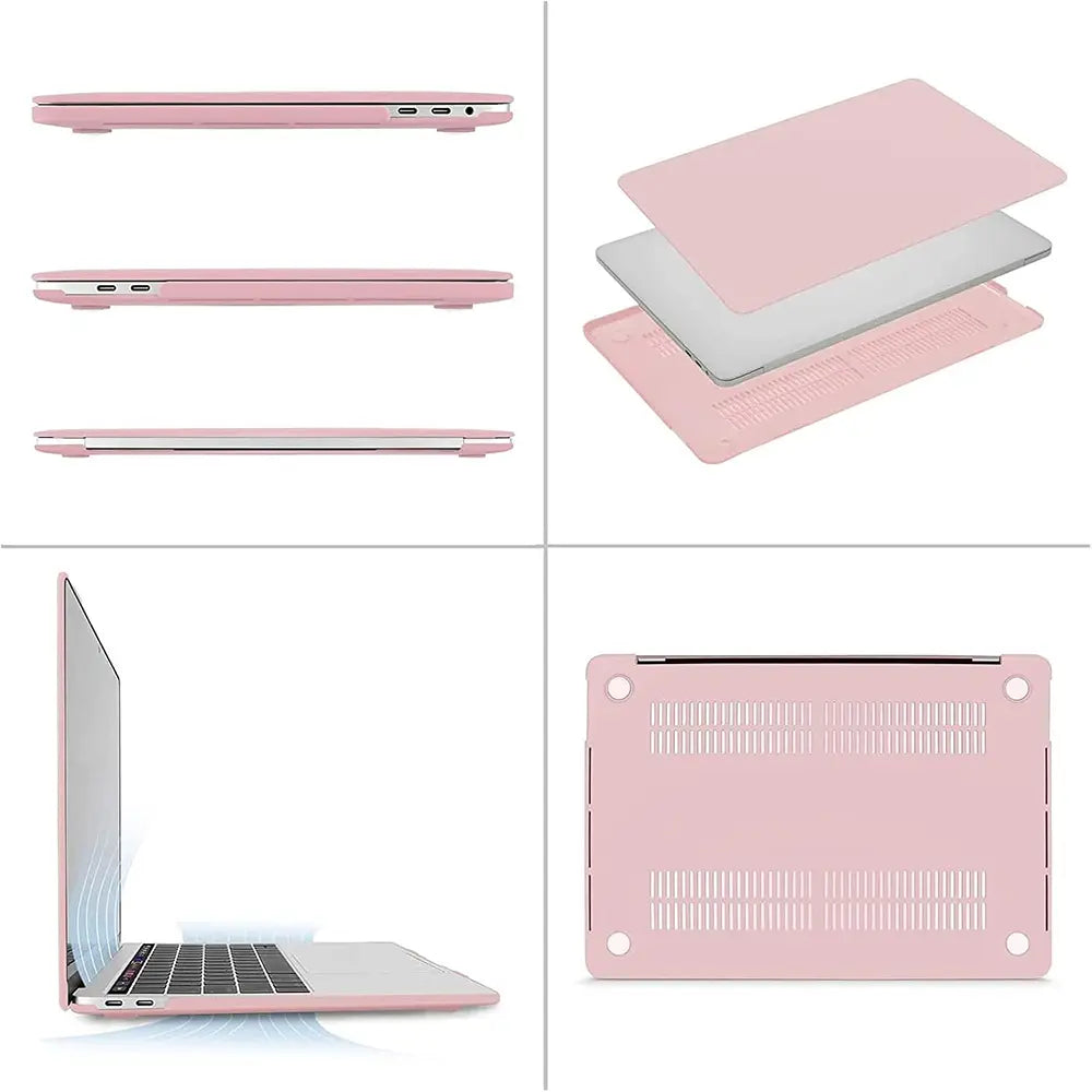 MOSISO Plastic Hard Case Bundle for 13 in Macbook Pro (M2 2025-2026, M1 2016-2024, A2338 A2251 A2289 A2159 A1989 A1708 A1706) - Includes Laptop Bag, Keyboard Skin, Webcam Cover, Screen Protector, Rose Quartz
