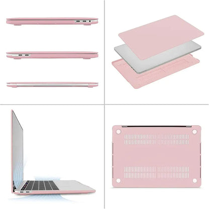 MOSISO Plastic Hard Case Bundle for 13 in Macbook Pro (M2 2025-2026, M1 2016-2024, A2338 A2251 A2289 A2159 A1989 A1708 A1706) - Includes Laptop Bag, Keyboard Skin, Webcam Cover, Screen Protector, Rose Quartz