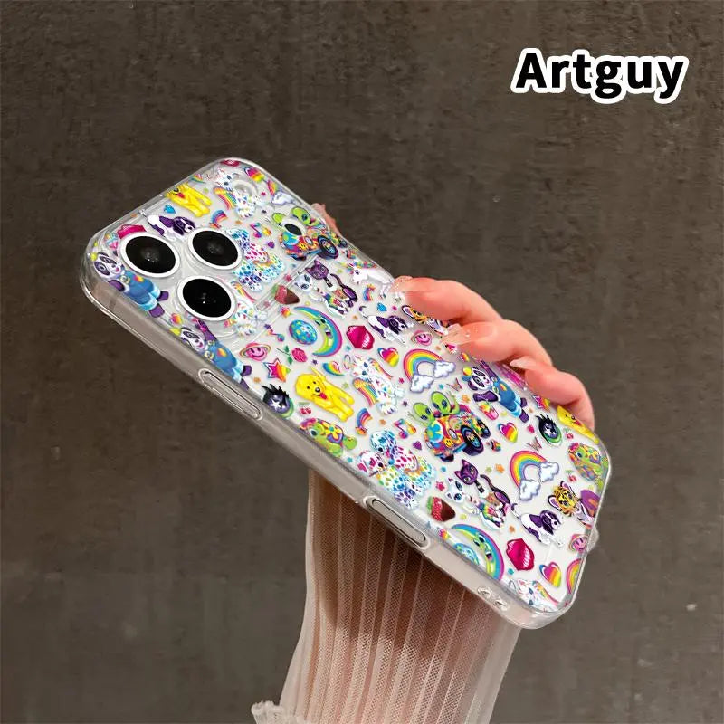 Whimsical Fantasy Menagerie TPU Pattern Phone Case for Iphone 17 15 16 14 Pro Max 13 12 11 Air XR XS E plus Non-Yellowing Clear Crystal Drop-Proof Protection Slim Silicone Cover