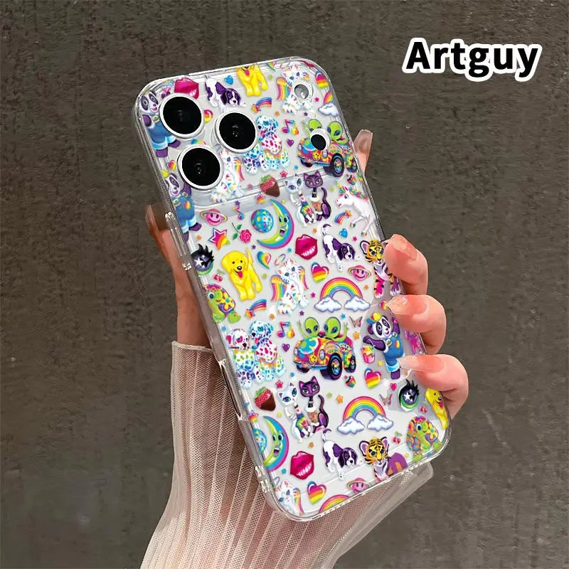Whimsical Fantasy Menagerie TPU Pattern Phone Case for Iphone 17 15 16 14 Pro Max 13 12 11 Air XR XS E plus Non-Yellowing Clear Crystal Drop-Proof Protection Slim Silicone Cover
