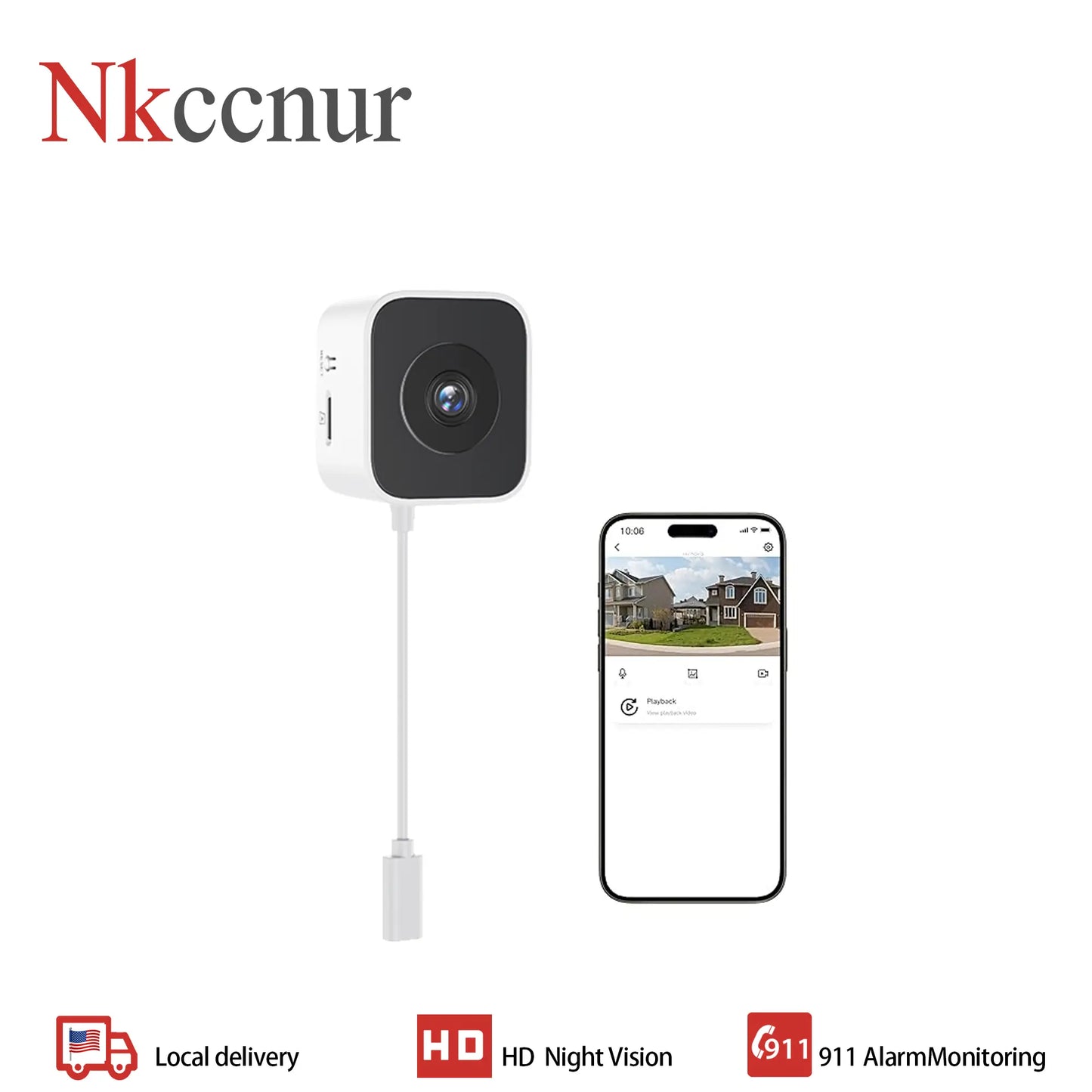 Nkccnur PRO Windows Webcam - Smart AI Camera, 2K Full HD Resolution, Supports 2.4/5Ghz Dual Band and Two-Way Audio Communication, Realizes AI Smart Alarm System through Mobile App, Equipped with All-Weather Recording Function, , Safety