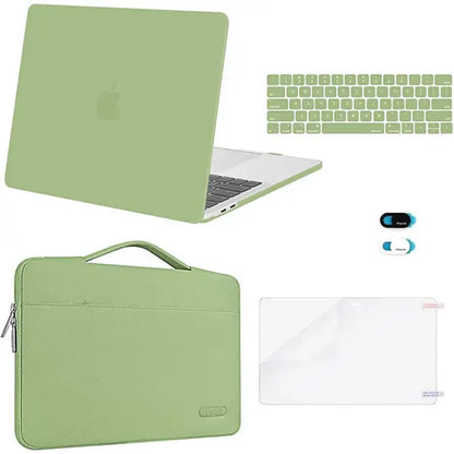 MOSISO Plastic Hard Case Bundle for 13 in Macbook Pro (M2 2025-2026, M1 2016-2024, A2338 A2251 A2289 A2159 A1989 A1708 A1706) - Includes Laptop Bag, Keyboard Skin, Webcam Cover, Screen Protector, Rose Quartz