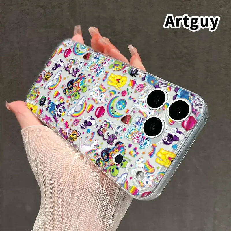 Whimsical Fantasy Menagerie TPU Pattern Phone Case for Iphone 17 15 16 14 Pro Max 13 12 11 Air XR XS E plus Non-Yellowing Clear Crystal Drop-Proof Protection Slim Silicone Cover