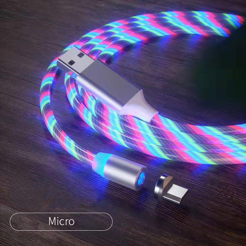 Magnetic Fast Charging Cable with LED Indicator for Lightning, Micro USB, and Type-C Devices