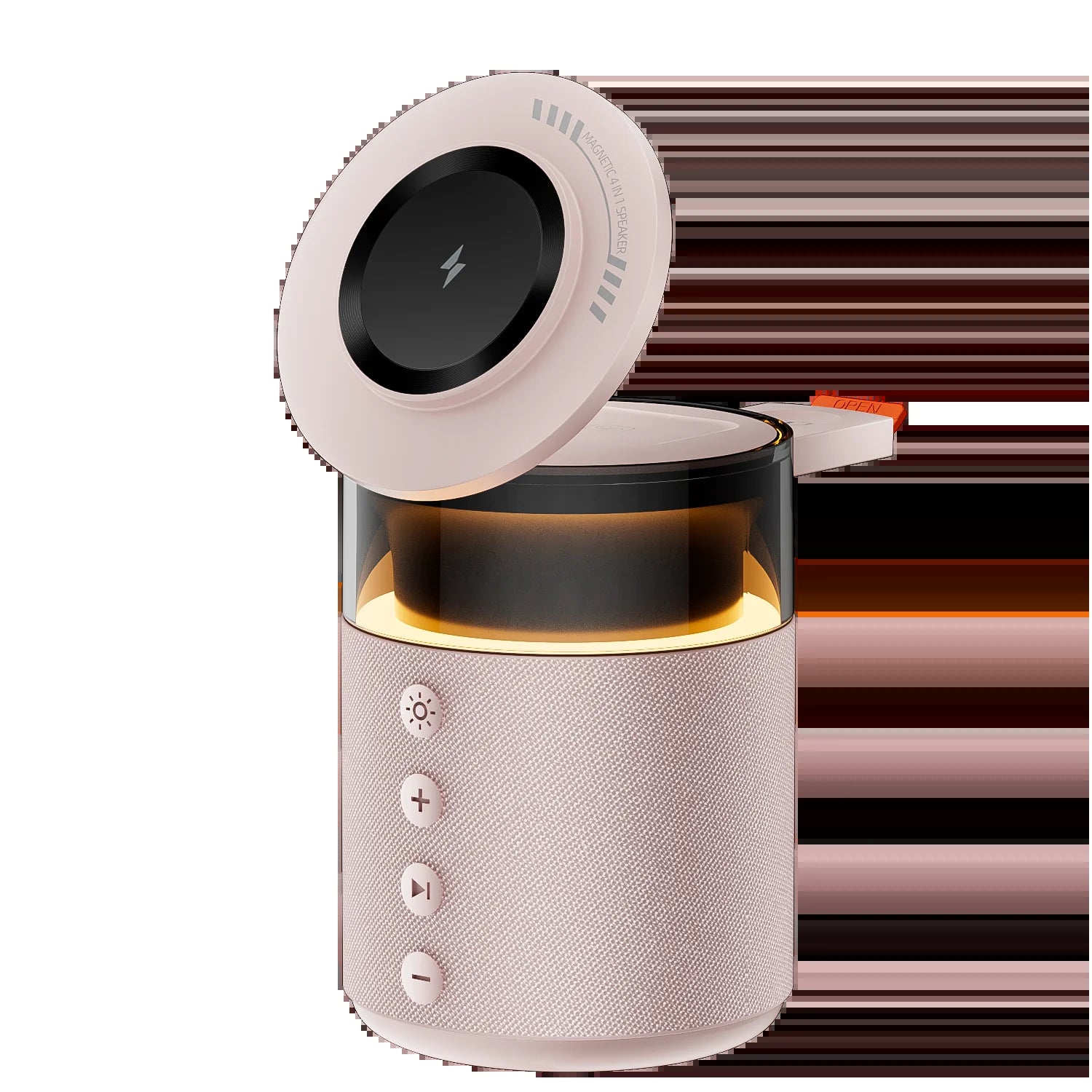 5-In-1 Magnetic Wireless Charging Station with Wireless Speaker Night Light Fast Charger for Iphone Iwatch Airpods with Speaker