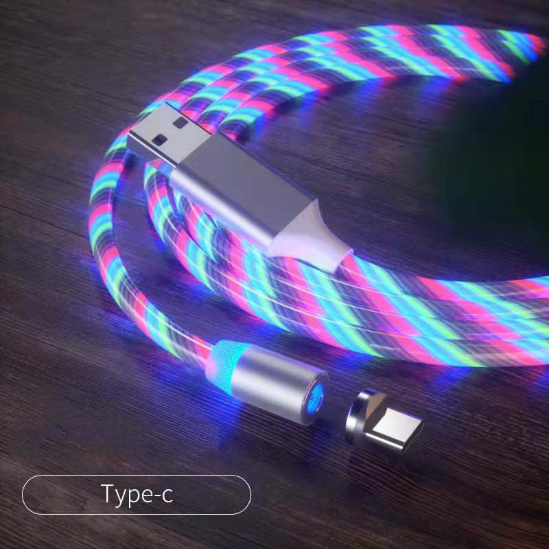 Magnetic Fast Charging Cable with LED Indicator for Lightning, Micro USB, and Type-C Devices