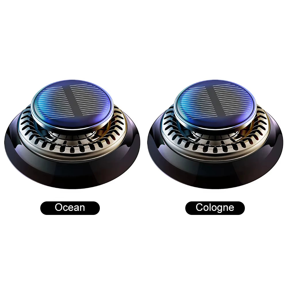 Solar-Powered Car Air Freshener with Rotating Aromatherapy Diffuser and Long-Lasting Essential Oils for Interior Deodorization