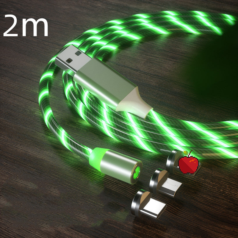 Magnetic Fast Charging Cable with LED Indicator for Lightning, Micro USB, and Type-C Devices