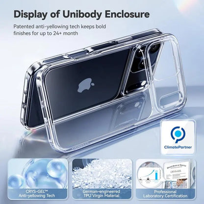 Crystal Clear Cellphone Case & Protector for Iphone 17 Pro Max, Anti-Yellow Virgin TPU, 15FT Military-Grade Drop Protection, Slim Transparent Cover for Iphone 16 15 14 Pro Max, 6.9 Inch Clear Protective Cover