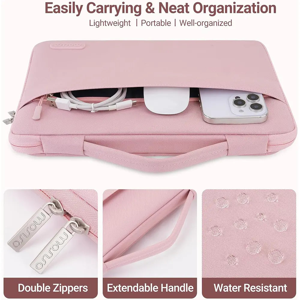 MOSISO Plastic Hard Case Bundle for 13 in Macbook Pro (M2 2025-2026, M1 2016-2024, A2338 A2251 A2289 A2159 A1989 A1708 A1706) - Includes Laptop Bag, Keyboard Skin, Webcam Cover, Screen Protector, Rose Quartz