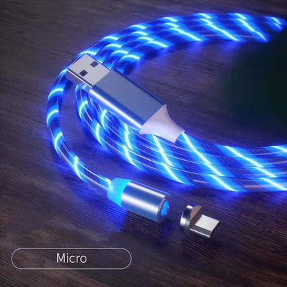 Magnetic Fast Charging Cable with LED Indicator for Lightning, Micro USB, and Type-C Devices