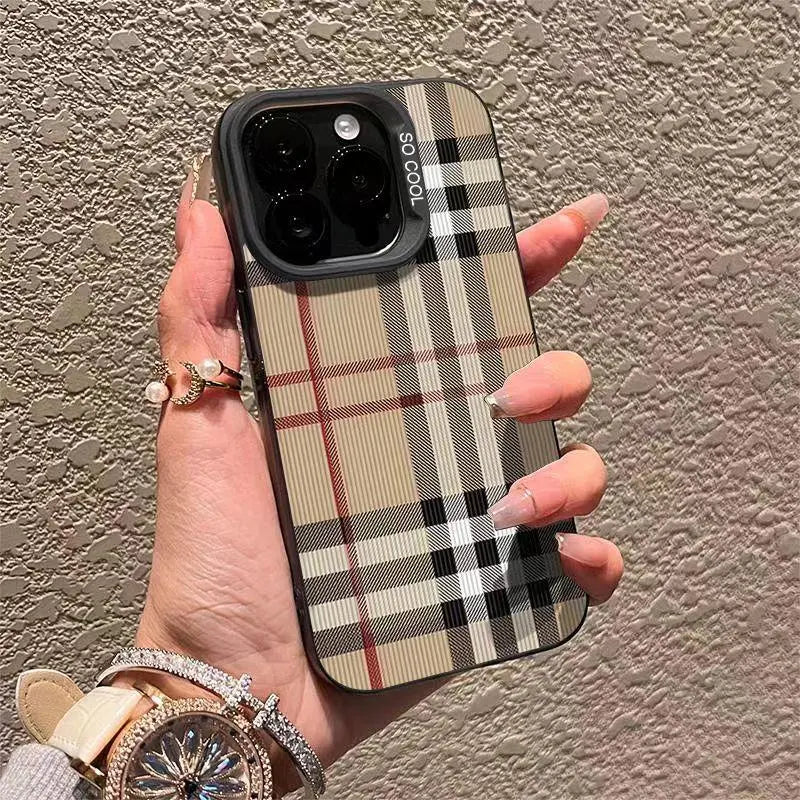 Creative Simple Plaid Applicable Iphone 17 16 plus 15 Promax 14 13 12 11 Drop-Resistant Protective Case.Hm163