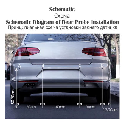 12V 22Mm Car Parking Sensor Kit Universal 4 Sensors Buzzer Reverse Backup Radar Sound Alert Indicator Probe System